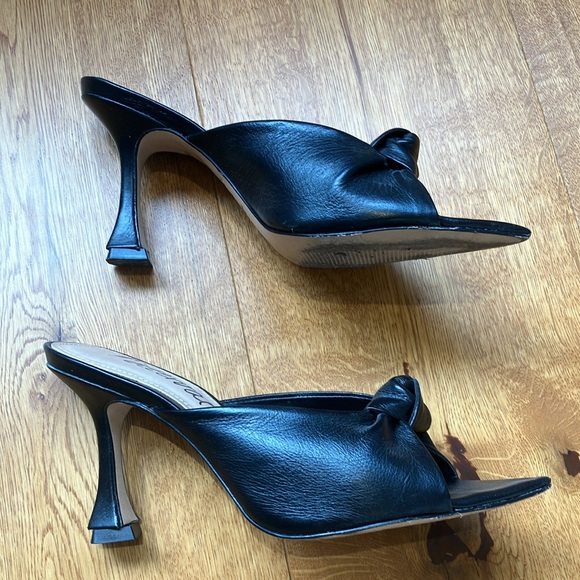 La interval open toe size 6 kitten, heel black shoes - Picture 3 of 6